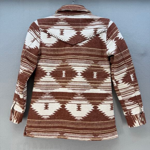 Idyllwind Shacket Women's Xs Brown Cream Southwester Print Western Gear Wool - Picture 2 of 12